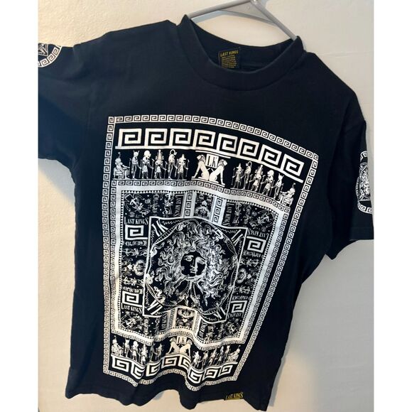Last Kings Black Medusa Graphic T-Shirt Size L Egyptian Greek Pattern Streetwear - Picture 1 of 5